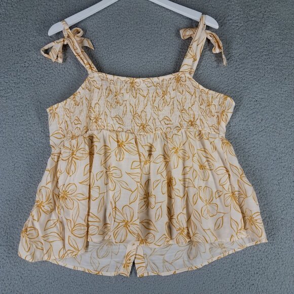 Lauren Conrad Cottagecore Tank Top Women's XXL Babydoll Floral Button Front - Picture 2 of 11